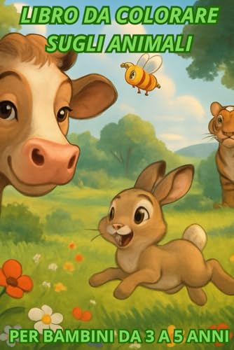 LIBRO DA COLORARE SUGLI ANIMALI: PER BAMBINI DA 3 A 5 ANNI