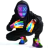 kengvo 3 Pack LED Mask Costume Set with Gesture Sensing, Gifts for Teens, Cool Stuff Christmas Toys, Light Up Mask Gloves and Shoelaces, Xmas New Year's Eve Holiday Costume Party Favor Accessories
