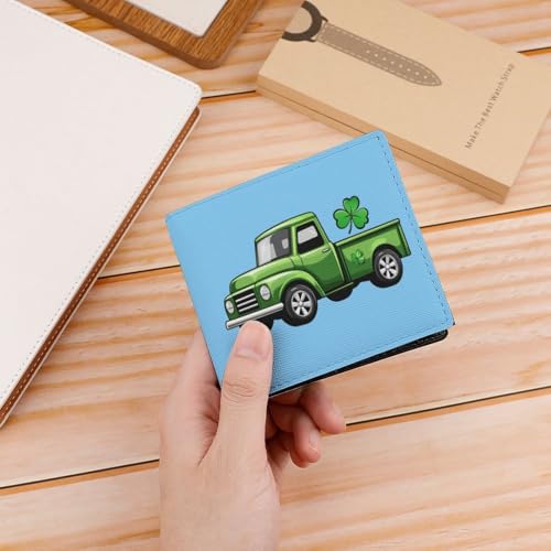 St-Patrick's Day Shamrock Truck Coin Purse PU Leather Bifold Wallet Small Change Purse Pouch Front Pocket Wallets4
