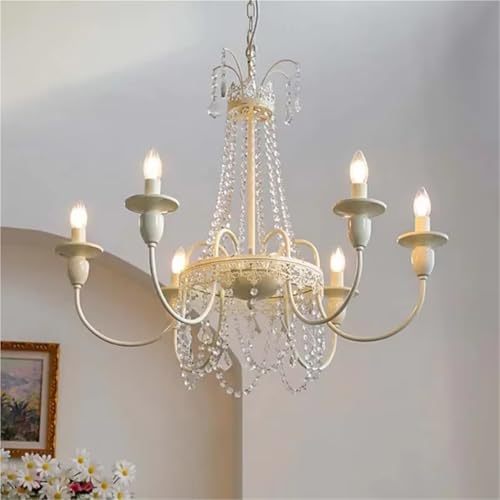 Modern Nordic White Crystal Chandeliers Home Living Dining Room Lighting