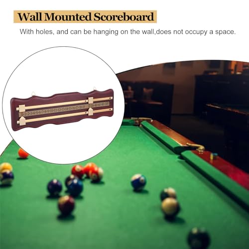 Marcador de billar, tablero de puntuación, marcador de madera para snooker y shuffleboard, 2 ondulados, tablero para clubes miniatura 2