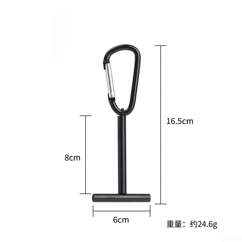 Black Aluminum Fly Fishing Tippet Holder T Spool Design for Leaders Dispensing Line Organizer with Bungee Cord Easy Deploy Lightweight 25g 16.5 * 6cm for Vest Chest Pack Lanyard