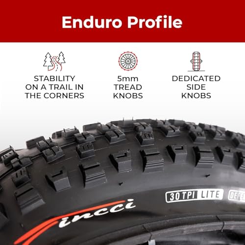 Fincci Pair 27.5 x 2.35 Bike Tire – Foldable Black 27.5