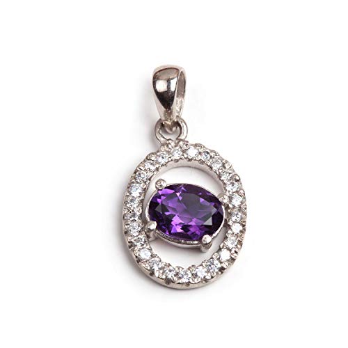 Bague améthyste argent 925 anti-ternissement et topaze blanche pour peau sensible