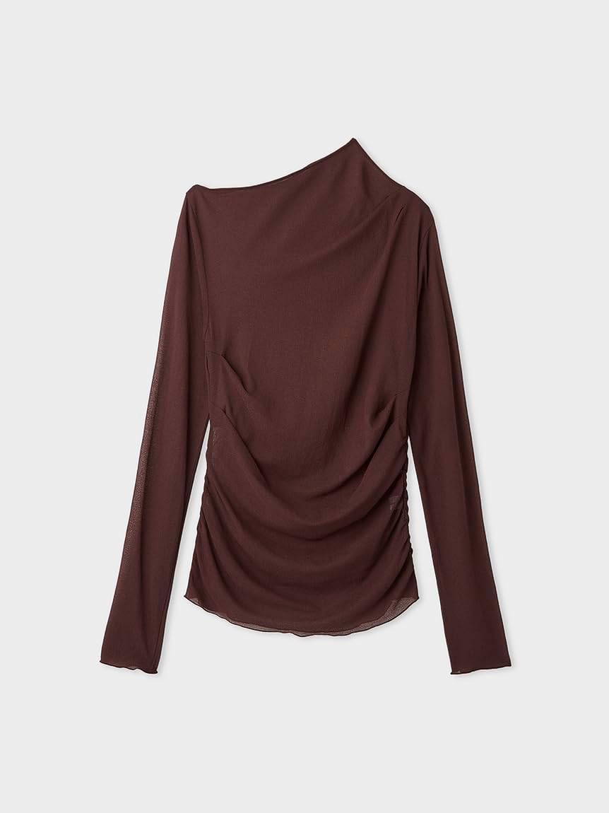 Amazon | [ミースロエ] アシンメトリーギャザートップス