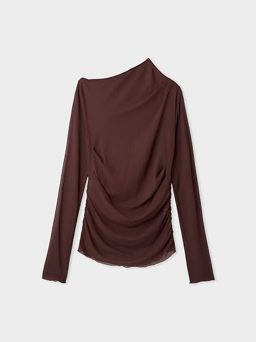 「新品未開封」MIESROHE アシンメトリーギャザーＴＯＰＳ Amazon | アシンメトリーギャザートップス MWCT251068WINEF | Tシャツ