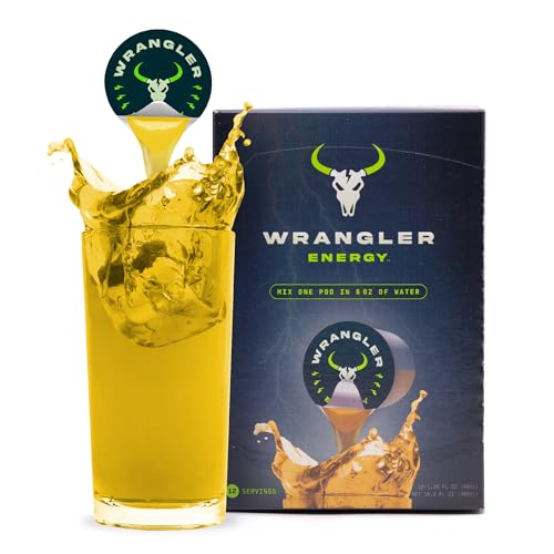 Wrangler Energy by Java House - Single Serve Liquid Energy Drink Concentrate Pods - Peel and Pour - Lightly Sweet Tangy Energy - Pack of 12