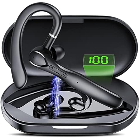 Bluetooth Headset,Kopfhörer Kabellos mit Ladebox LED Anzeige,30 Std Spielzeit,Bluetooth V5.3 Kopfhörer mit Geräuschunterdrückendem Mikrofon,In Ear Kopfhörer Bluetooth für Autofahren/Büro/Geschäft Cover