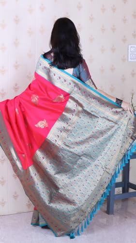 Image of SGF11 Women's Kanjivaram Pure Soft Silk Saree With Blouse Piece