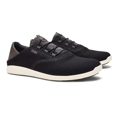 Olukai Alapa Li Men's Athletic Sneakers, Breathable Mesh & Moisture-Wicking Design, No Tie Laces, Lightweight & Supportive, Blk/Dk Shadow, 11 #TOP4