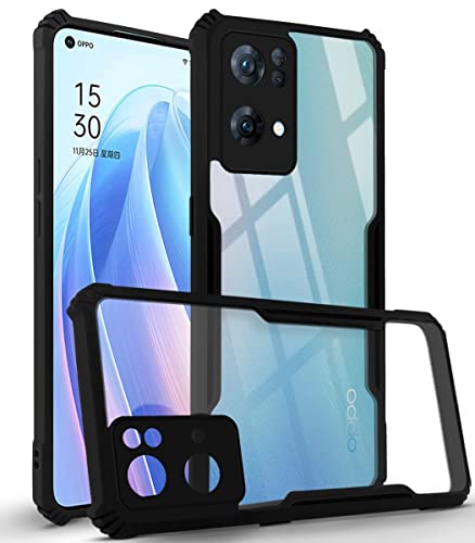 Image of Jkobi Back Cover Case for Oppo Reno7 Pro 5G | Reno 7 Pro 5G (Shockproof with Polycarbonate Clear Panel | Professional Black)