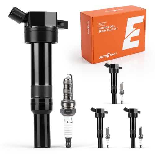 Autoexact Ignition Coil Pack and Iridium Spark Plugs Kit Fit for Hyundai 2012-2016 Elantra 2014-2021 Tucson 2012-2019 Soul Forte Elantra GT/Coupe Forte5 1.8L 2.0L L4 Replaces UF651 97390 4 Sets
