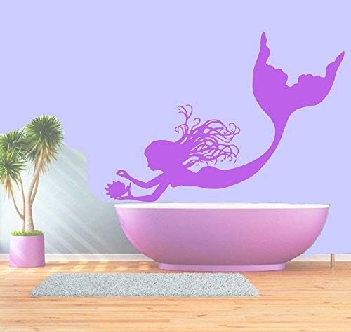 Mermaid Wall Decals Water Decal Vinyl Sticker Kids Art Home Decor Nursery Bedroom Living Room Murals MC15 (28x39)