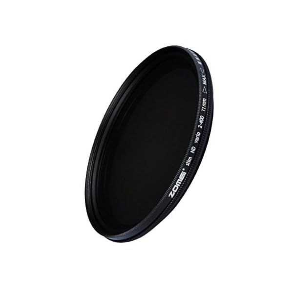 ZOMEI Einstellbare Slim Neutral Graufilter ND-Filter ND2-ND400-77 mm, Optisches Glas