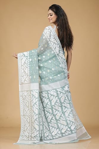 Image of OISHANI SAREE GHOR Women's Traditional Bengal Cotton Silk Soft Jamdani Saree - Beautiful design and Quality - Without Blouse Piece