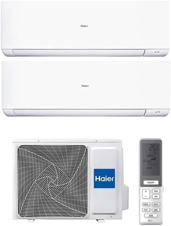 Haier Sphera Climatizzatore Dual 12000+12000 Btu, R32, Inverter, Self Clean, UVC Pro, Display Led, Wifi Integrato, A++A+