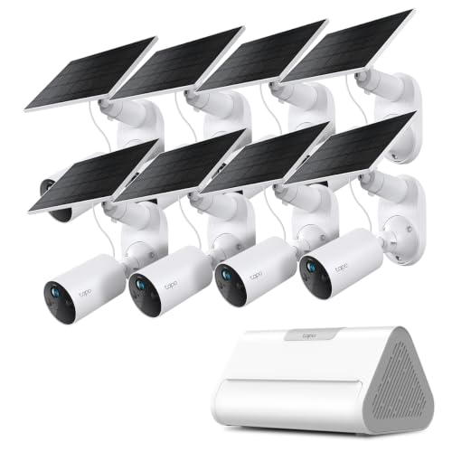 Tapo KIT 8 caméras C410 Caméra de Surveillance extérieure WiFi Solaire 2K 3MP H500 Hub Hub Intelligent pour la Maison