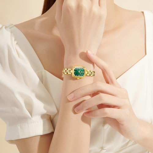 OLEVS Square Womens Watches Gold Business Dress Diamond Ladies Watch for Female Casual Analog Stainless Steel Two Tone Wrist Watch Silver2