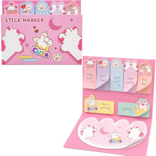 Image of FunBlast Cute Paws Sticky Notes, 8 Sheets - 120 Sticky Notes (Multicolor)