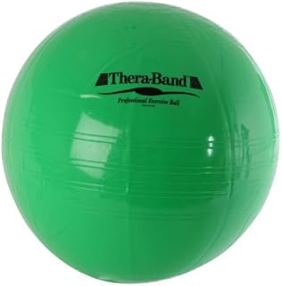 THERABAND Gym Exercise 65cm Ball for Sport Training , Yoga and Fitness, Home Gym Equipment with Inflation Adaptor, Green