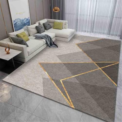 Tapis de bureau gris 70x140cm aux lignes graphiques modernes - 2