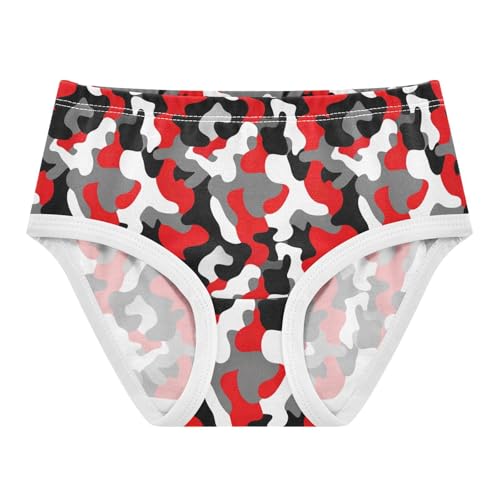 Joisal Cotton Toddlers Underwear Floral Chic Camouflage Red Girl Panties Cute Artistic Kids Undies Briefs 2t
