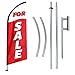 For Sale Real Estate Feather Flag with Pole Kit and Ground Stake, For Sale Advertising Swooper Flag Pole Kit for Real Estate Apartments 11Ft