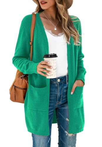 Image of TASAMO Cardigan Sweaters for Women Long Sleeve Open Front Casual Knit Fall Coat Oversized Soft Outwear with Pockets