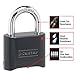 Master Lock Black Combination Padlock, Set Your Own Combo Lock, Weather Resistant Indoor and Outdoor Padlock with Code for Gym Locker, Gate, Shed, 178D