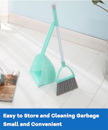 Small Broom and Dustpan Set, Household Mini Broom and Dustpan Set, Mini Broom and Cleaning Set Suitable for Various Small Areas. (Blue) - Thumbnail 4
