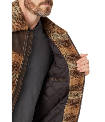 Image of Levi's Men's Mixed Media Western Plaid Bomber Jacket