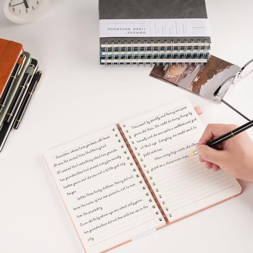 Carnets à spirale lot de 24 OnMove format A5 160 pages couverture rigide cuir noir travail - 6