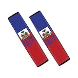 ORGYPET 2 Pack Neoprene Car Seat Belt Pad Cover, Haitian Flag Auto Belt Pads Protector Universal Car Accessories, Seatbelt Strap Shoulder Pads for Backpack(11.7 * 8.5INCH)