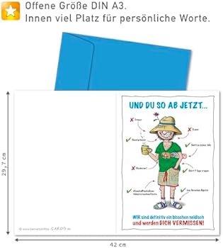 Carte De Vœux XXL Coquine Pour Collègue, Collègue à La Retraite, à La Retraite, à La Retraite, à La Retraite, à L'âge Partiel Avec Enveloppe (format A4