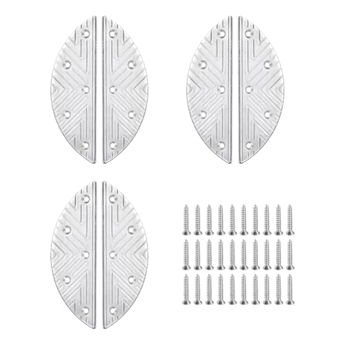 HARFINGTON 6Pcs Metal Heel Plates Heel Repair Pad Semicircular Taps Tips Sole Replacement with Screw...