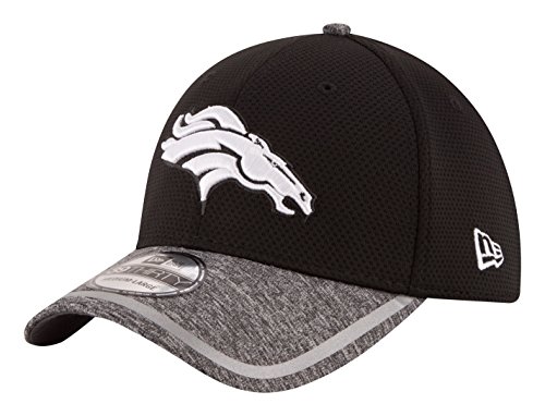 New Era NFL Denver Broncos 2016 Training Camp 39THIRTY Stretch Fit Cap, Medium/Large, Black/White