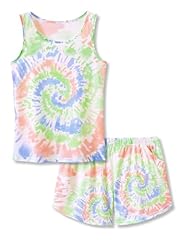 Green & Orange Swirl (Tank Top & Shorts)