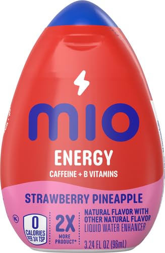 Image of MiO Energy Strawberry Pineapple Smash Naturally Flavored with other natural flavors Liquid Water Enhancer Drink Mix with Caffeine & B Vitamins with 2X More (3.24 fl. oz. Bottle) (Pack of 4)