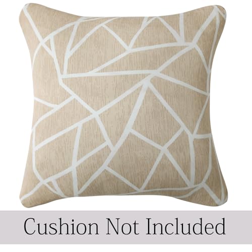 Image of HOKIPO 'Elira Series' Stretchable Cushion Cover for Sofa 22x22 Inch, Packof 2, Beige Abstract Geometry (AR-6712-C3*2)