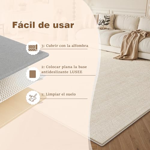LUSEE Alfombra Antideslizante, 120x160cm Bases Antideslizantes para alfombras, PVC Multiusos Base de Antideslizante para Cajones Estantes Bandeja Alfombra - imagen 6