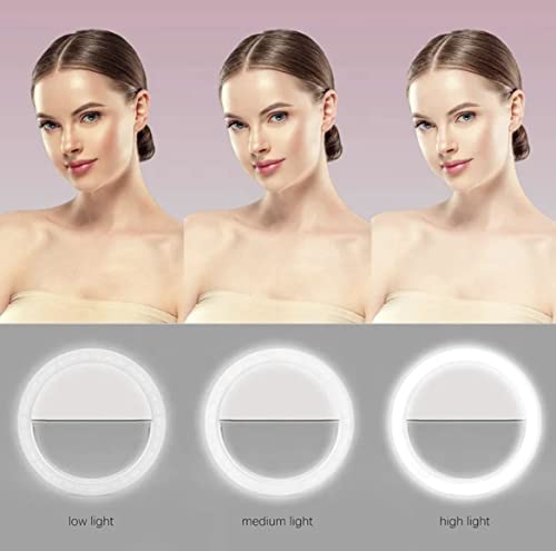 Orco Rechargeable Selfie Ring Light, 36 LED Clip-On Phone Light with 3 Brightness Levels - Image 3