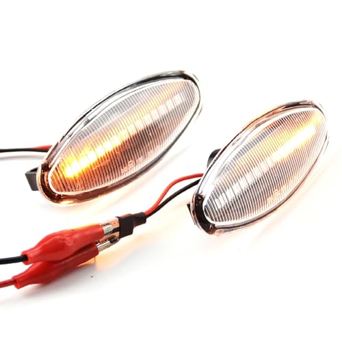 Luces de señal de giro dinámicas con parpadeo secuencial transparente para Jaguar XK8 2