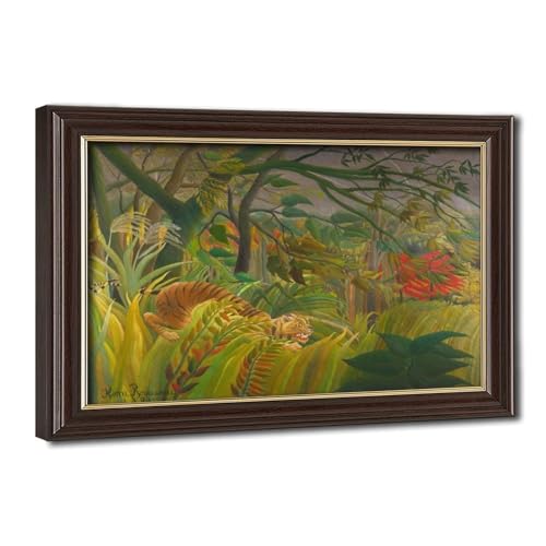 Tigre dans une tempête tropicale Henri Rousseau impression toile cadre