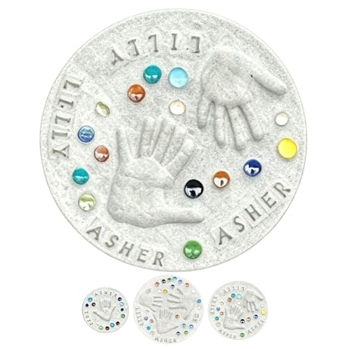 Mother's Day DIY Handprint Stepping Stone Kit Gift, Personalized Flower