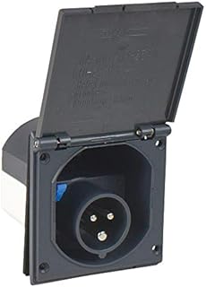 as - Schwabe CEE-Caravan-Einspeisungsstecker 230 V / 16 A Outdoor Anbau-Stecker mit Klappdeckel 3-poliger Stecker für Wohnwagen Für Außenbereich IP44 Made in Germany Anthrazitgrau I 61492