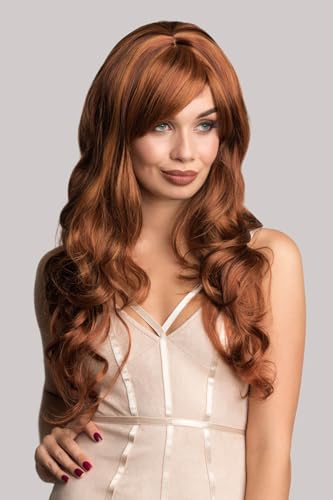 Perruque longue rousse et blonde pour changer de look en soirée