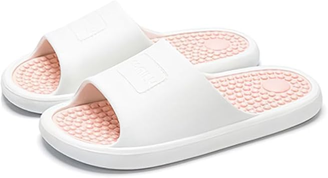 Acupressure Massage Slippers Acupuncture Slippers Acupressure Foot Massager Massage Shoes Reflexology Sandals Gift for Men Women White Pink,us Women 6.5-7.5