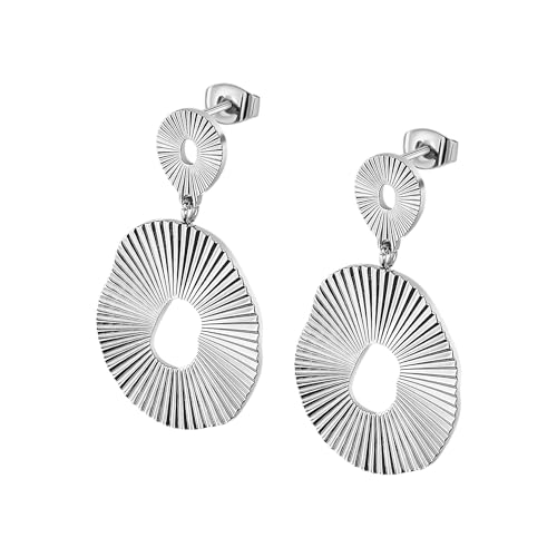 LOTUS STYLE Pendientes Mujer LS2355 4/1 Acero inoxidable   Ligeros, Cómodos y Resistentes   Cierre Seguro de Presión   Aretes de Mujer