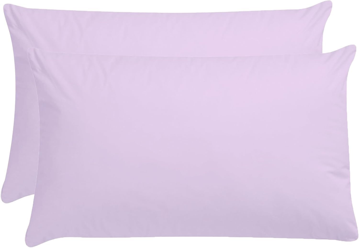 Plain Dye Baby Toddler Pillowcase 60x40cm,Soft Cot Bed Pillow Cases 2 Pack,100% Brushed Cotton Kids Pillow Cover for Boys Girls Bedding,Travel Junior Small Pillowcases, Lilac