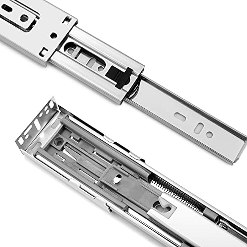 Gobrico 24" Drawer Slides Telescopic 3-Fold Drawer Glides Soft Closing Ball Bearing (Brackets Included) 10 Pairs